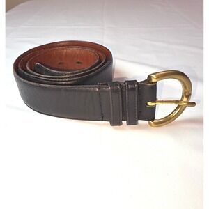 Vintage Coach 8300 Black Glove Tanned Leather Belt Solid Brass Buckle 36 Inch
